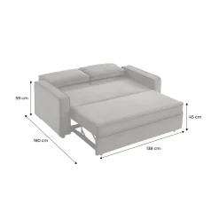 2-seater corduroy sofa bed