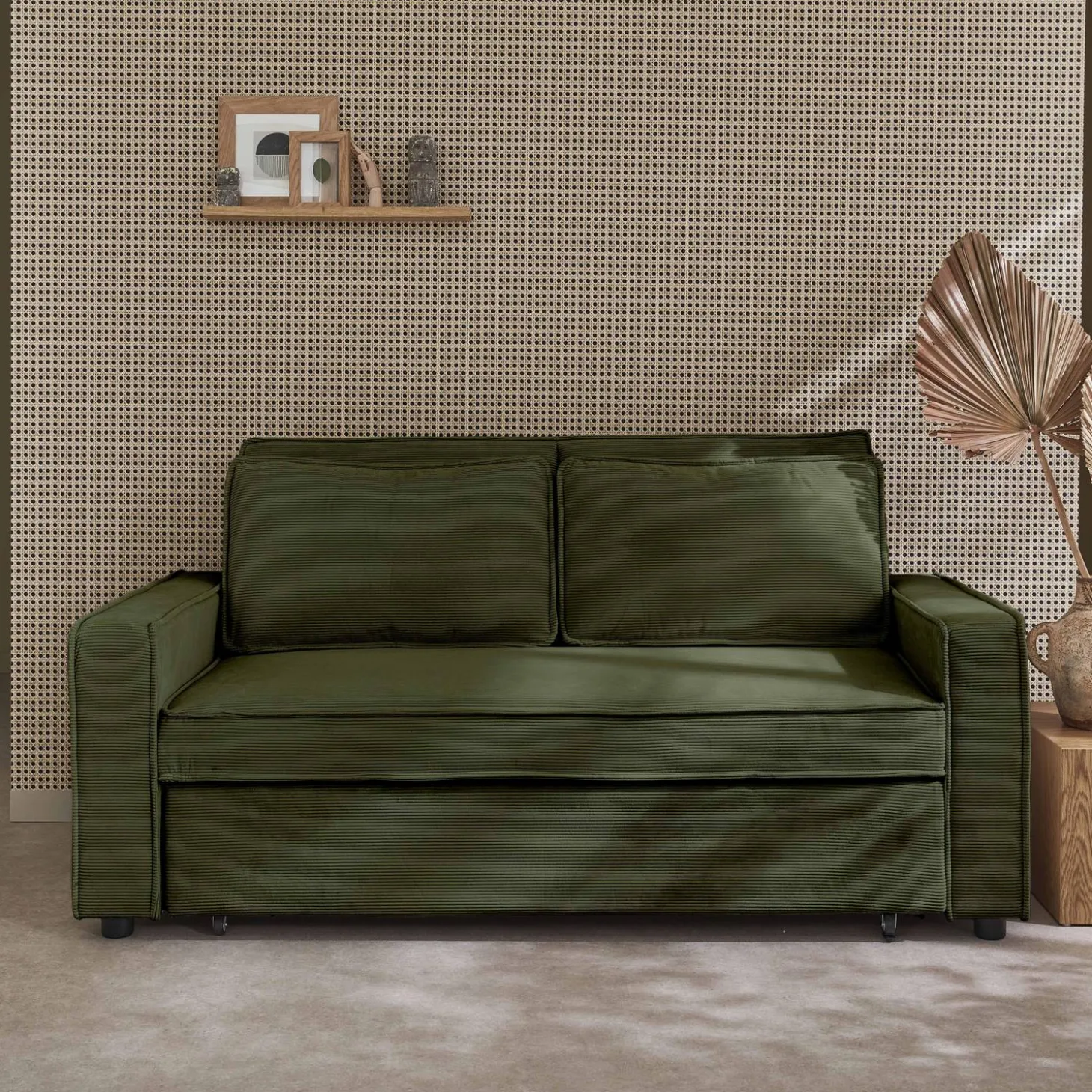 2-seater corduroy sofa bed