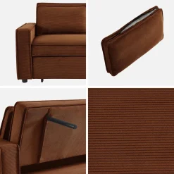 2-seater corduroy sofa bed