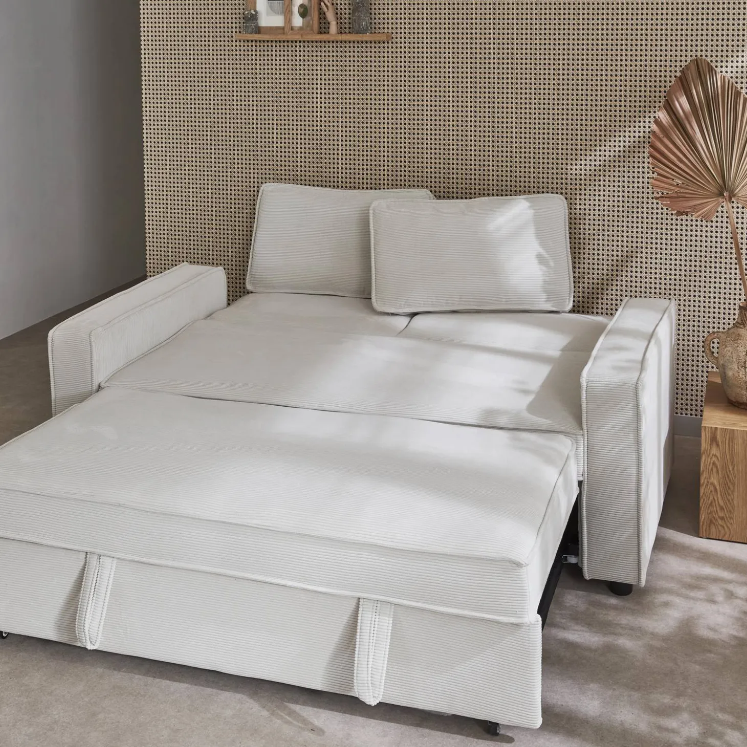 2-seater corduroy sofa bed