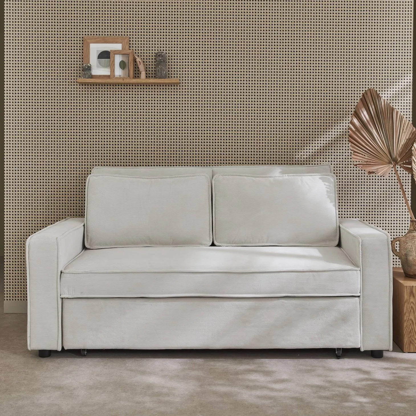 2-seater corduroy sofa bed