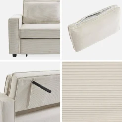 2-seater corduroy sofa bed