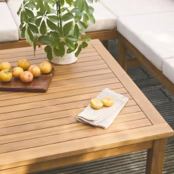 5-seater corner garden lounge in acacia wood