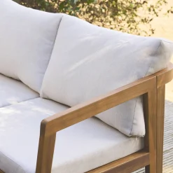 5-seater corner garden lounge in acacia wood