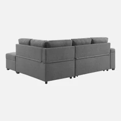 3-seater corner sofa bed with footstool