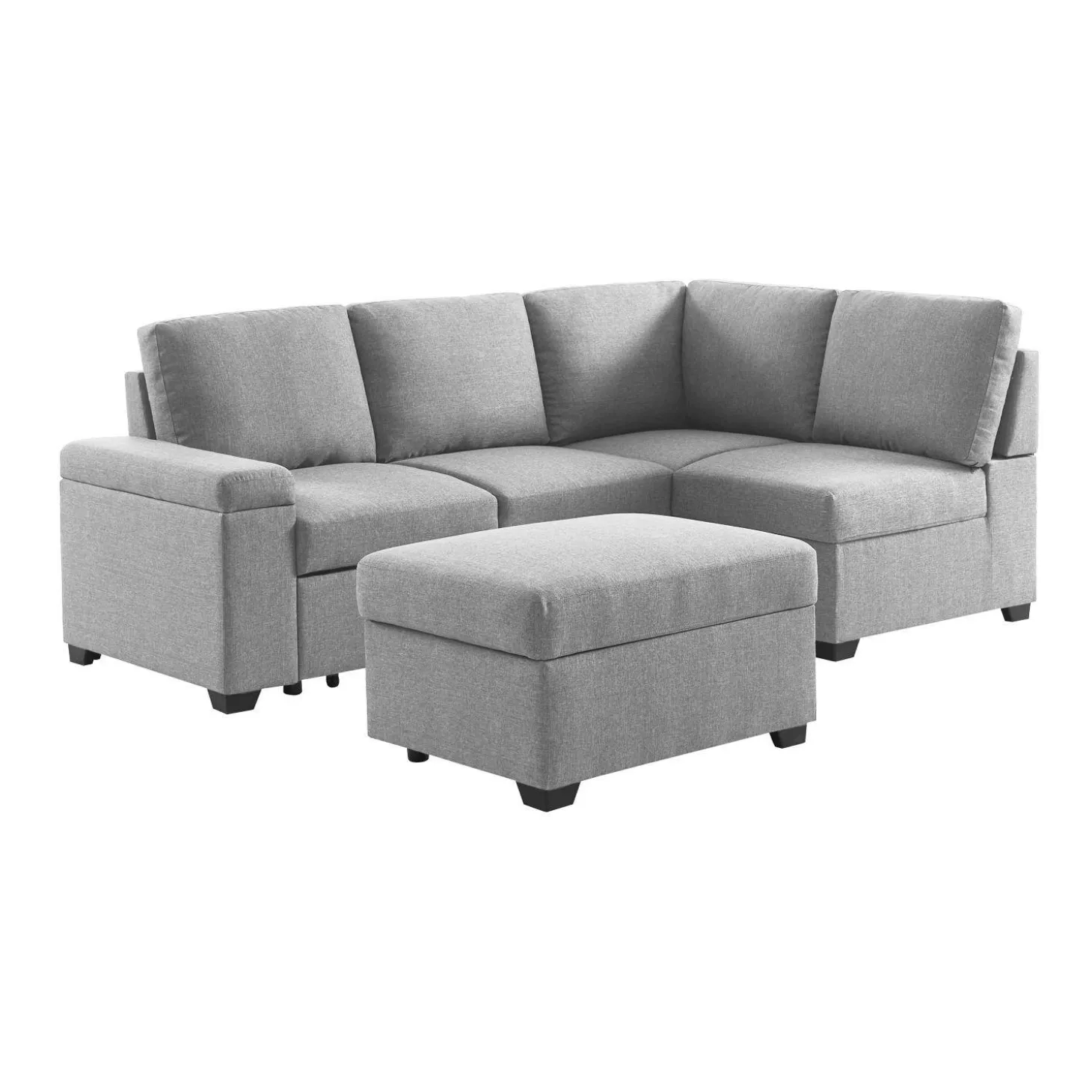 3-seater corner sofa bed with footstool