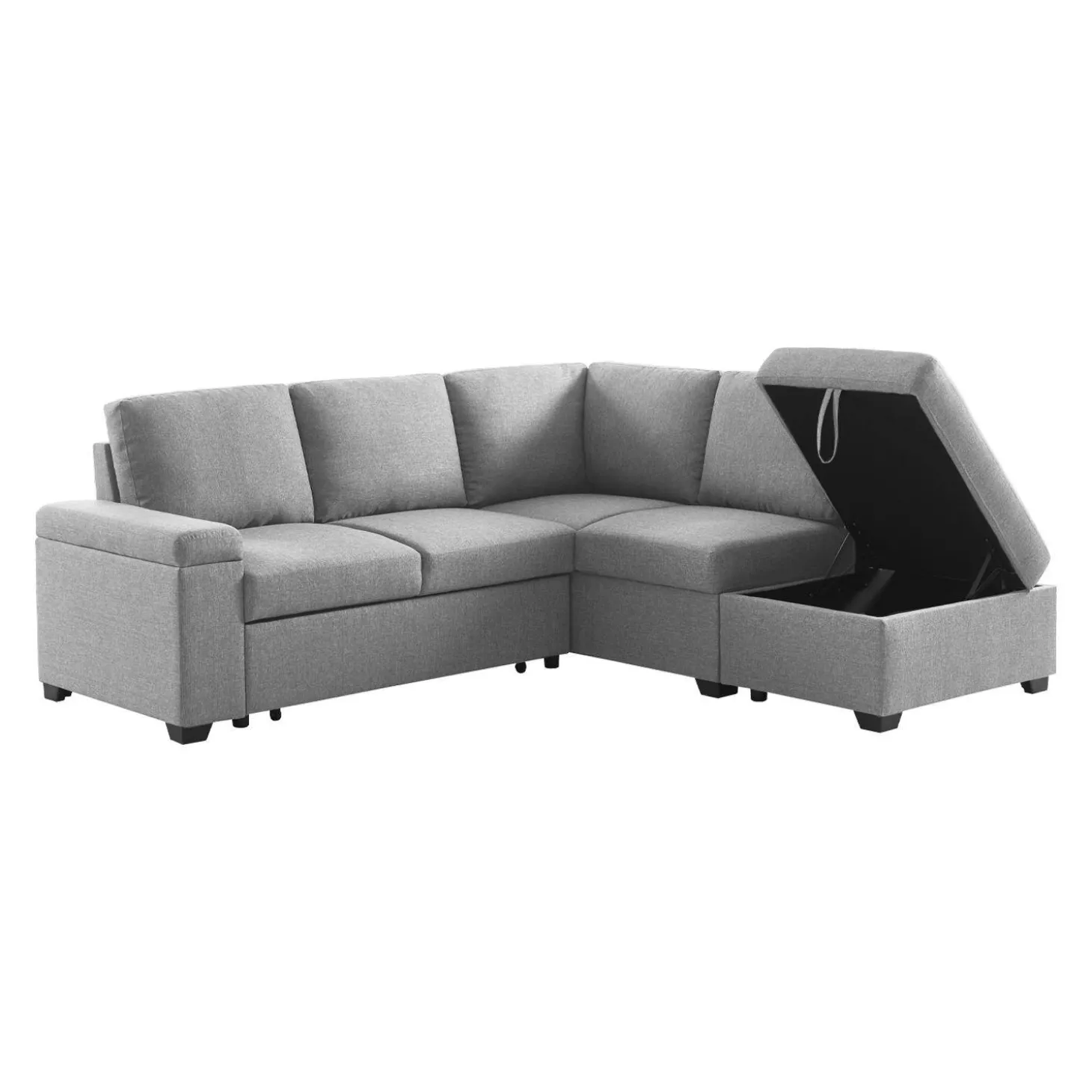 3-seater corner sofa bed with footstool