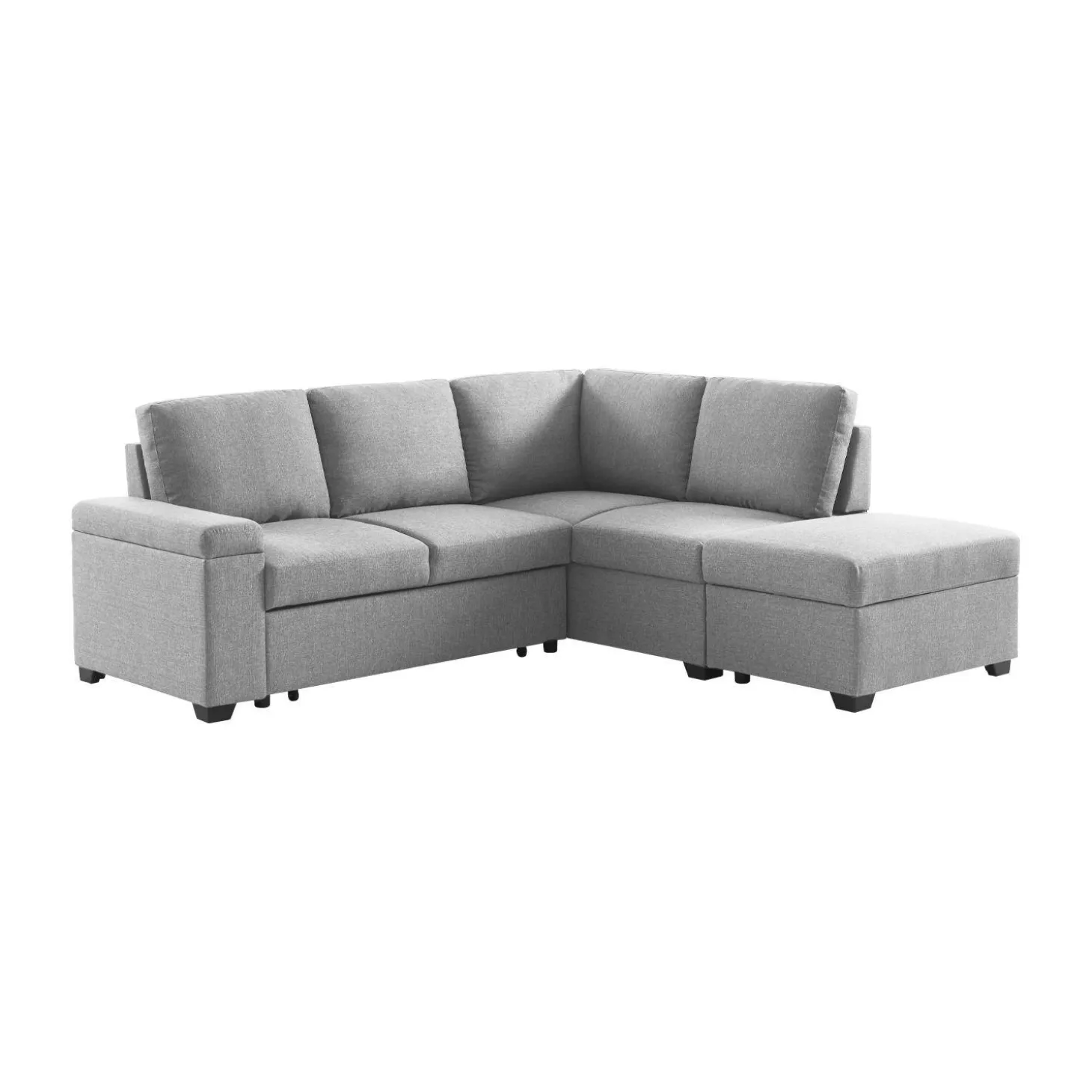 3-seater corner sofa bed with footstool