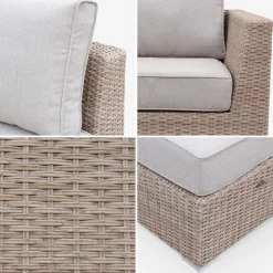 5-seater deluxe polyrattan garden sofa set