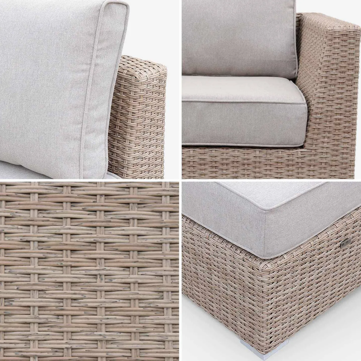 5-seater deluxe polyrattan garden corner sofa set