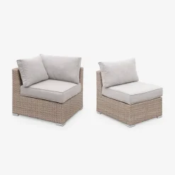 5-seater deluxe polyrattan garden corner sofa set
