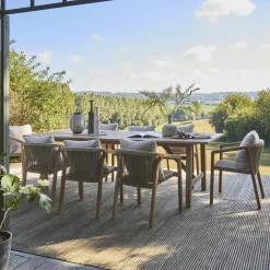 8-seater eucalyptus wood garden table