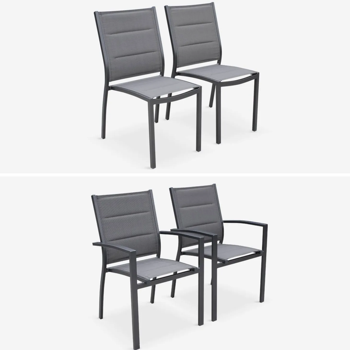 8-seater extendable aluminium garden table set with chairs