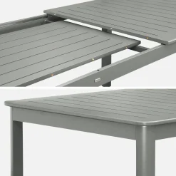 10-seater extendable aluminium garden table
