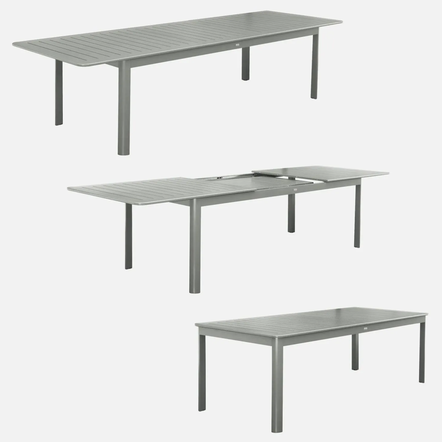 10-seater extendable aluminium garden table