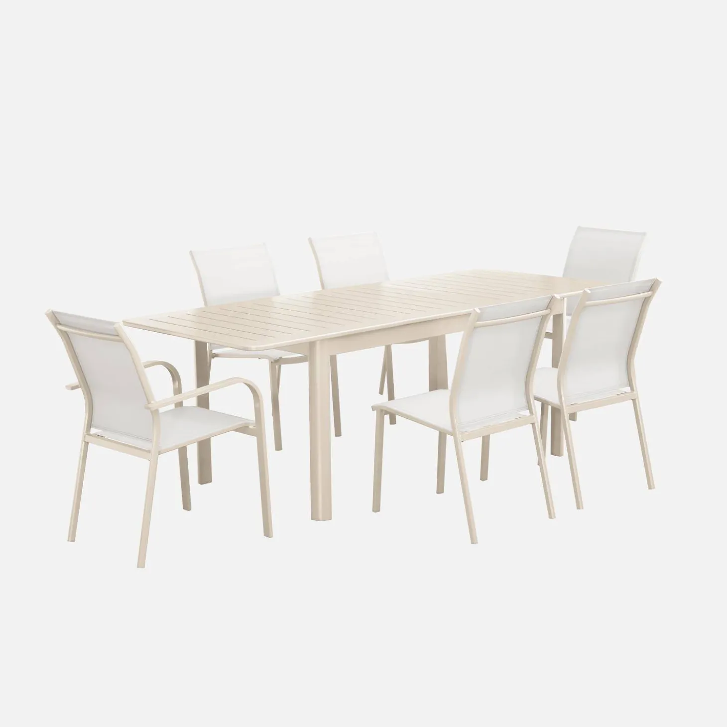 6-seater extendable aluminium garden table