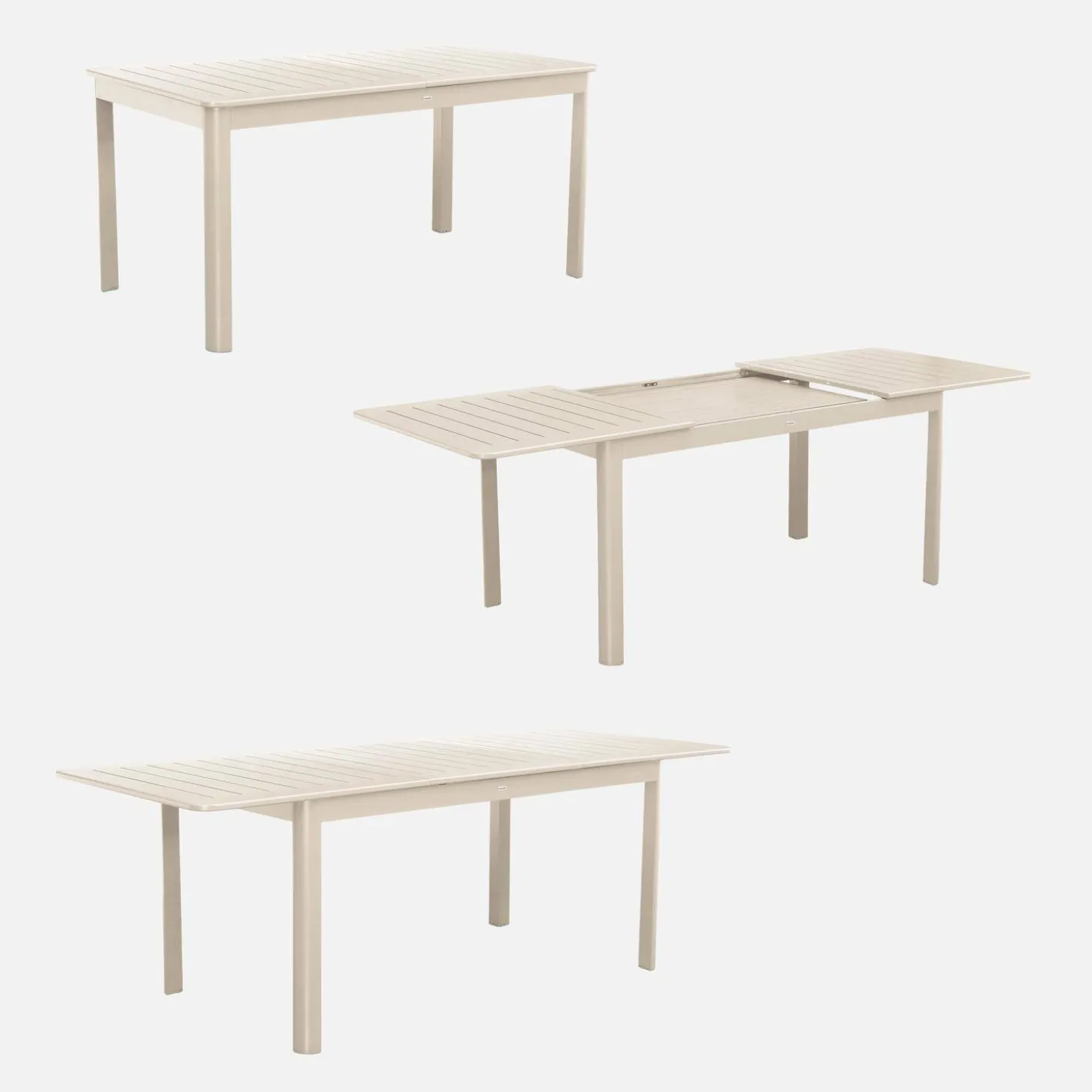 6-seater extendable aluminium garden table