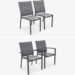 10-seater extendable aluminium garden table set with chairs