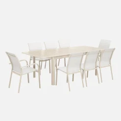 8-seater extendable aluminium garden table