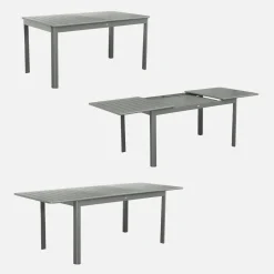 6-seater extendable aluminium garden table