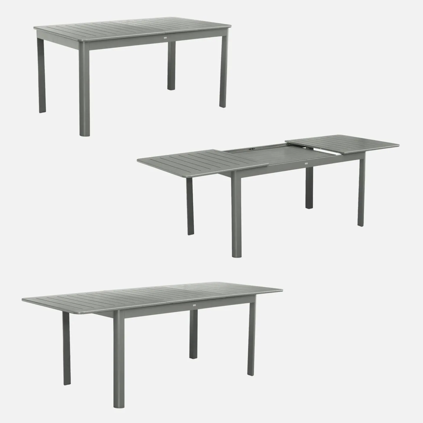 6-seater extendable aluminium garden table
