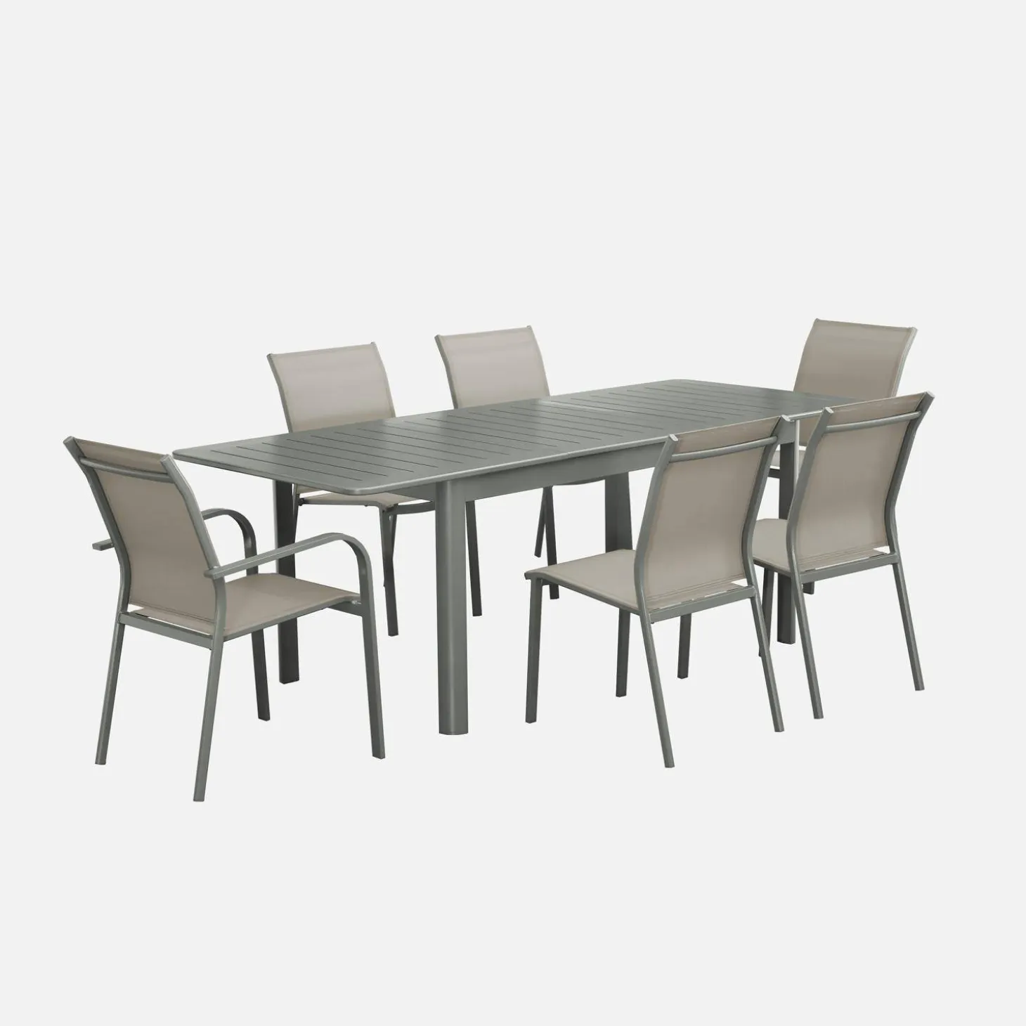 6-seater extendable aluminium garden table