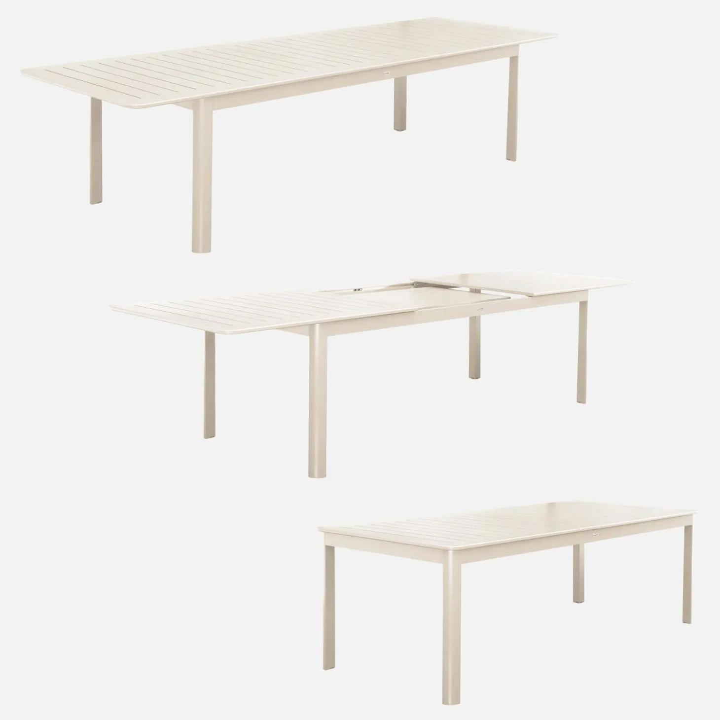 10-seater extendable aluminium garden table