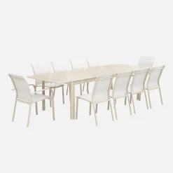 10-seater extendable aluminium garden table