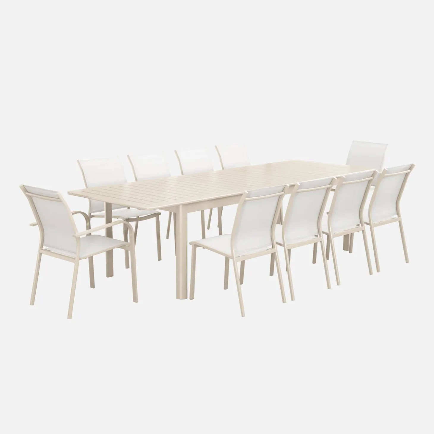 10-seater extendable aluminium garden table
