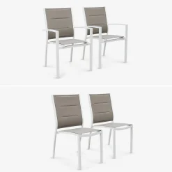 8-seater extendable aluminium garden table set with chairs