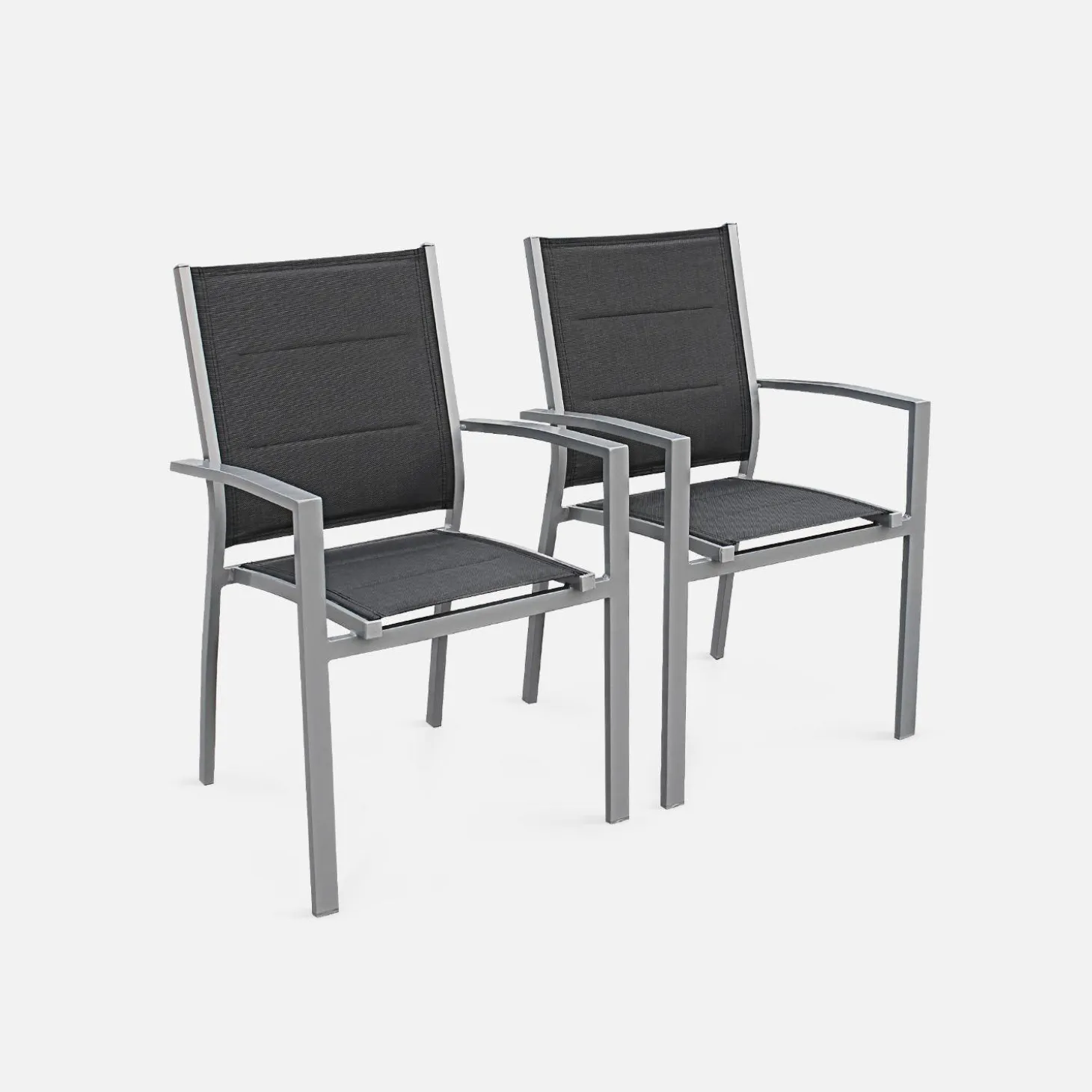 6-seater extendable aluminium garden table with chairs