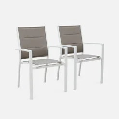 6-seater extendable aluminium garden table with chairs