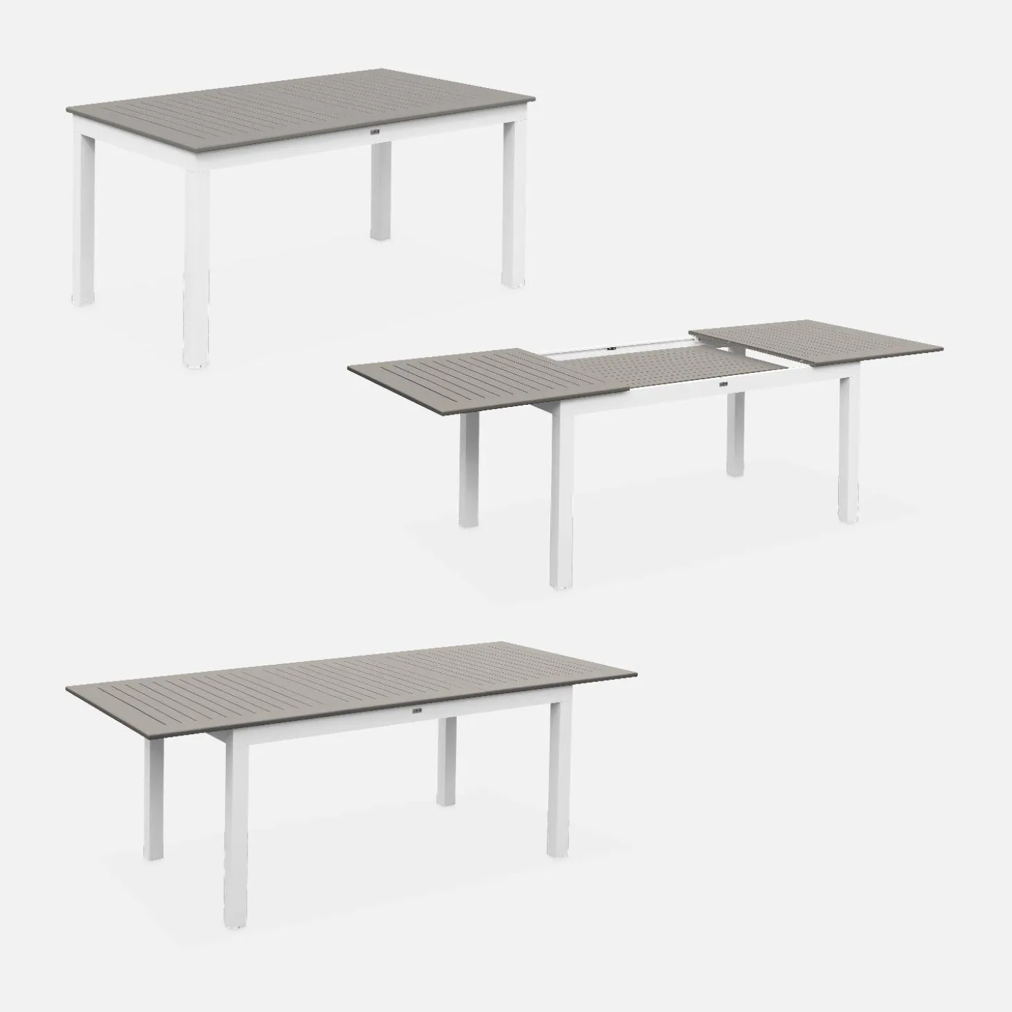 6-seater extendable aluminium garden table with chairs