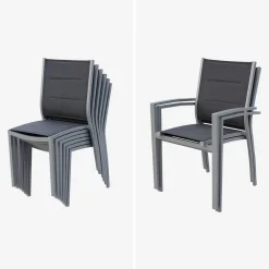 8-seater extendable aluminium garden table set with chairs