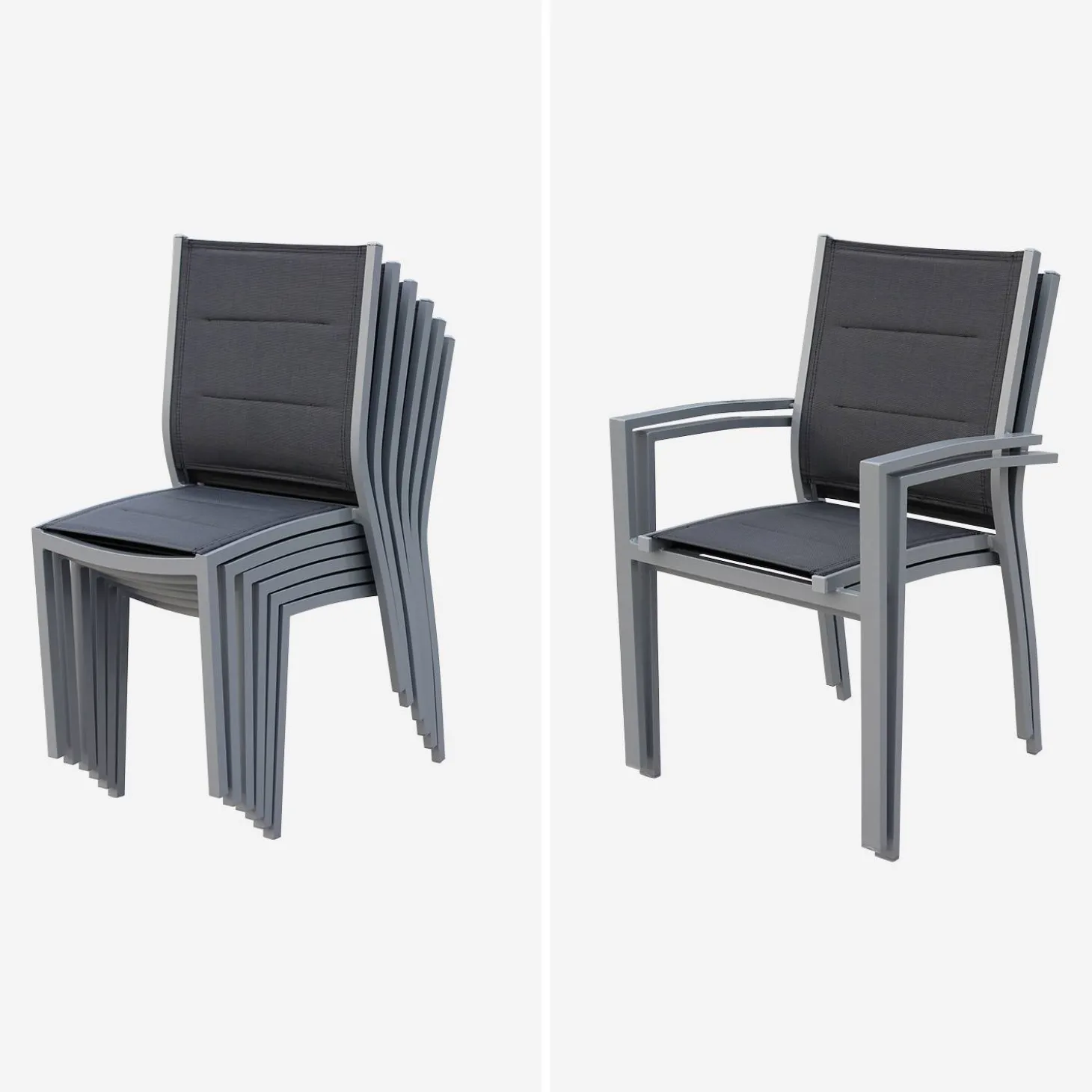 8-seater extendable aluminium garden table set with chairs