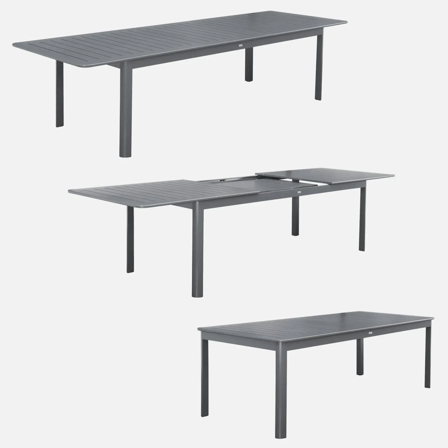 10-seater extendable aluminium garden table