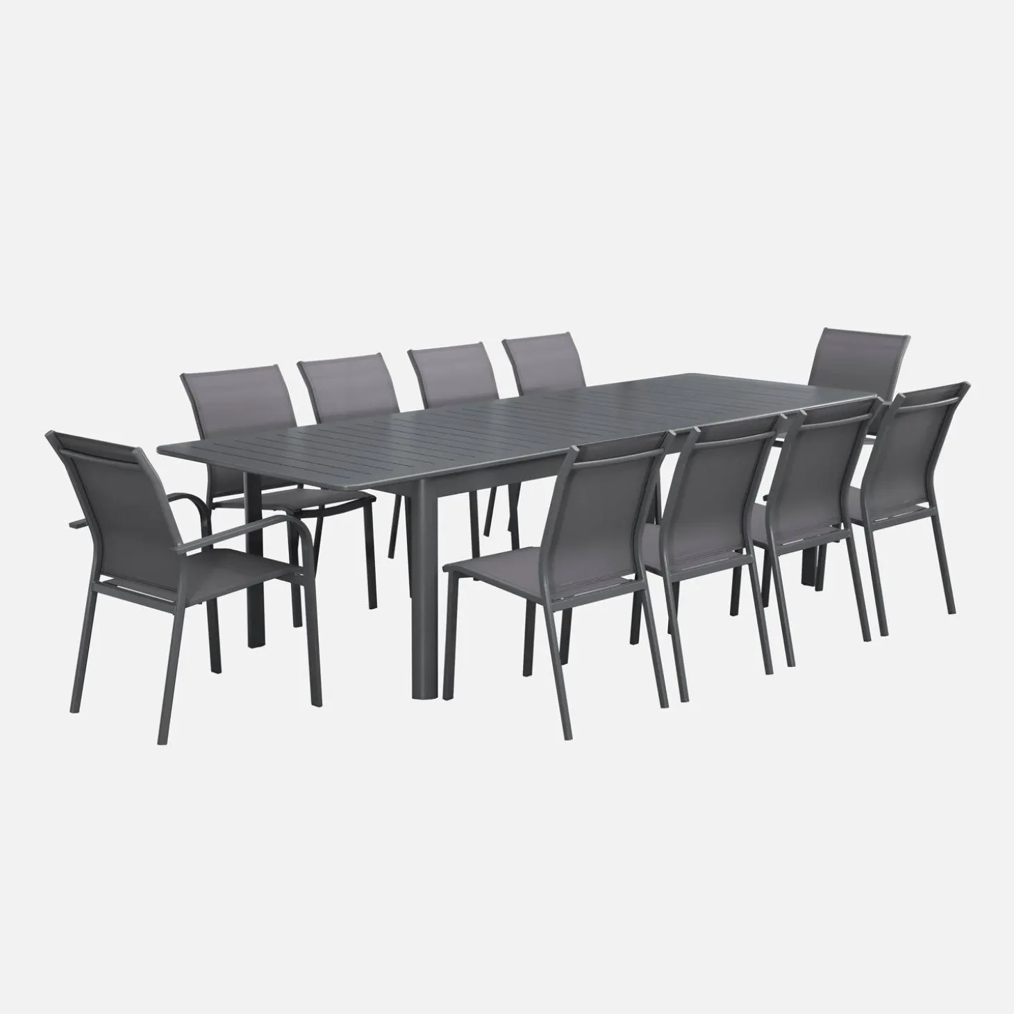 10-seater extendable aluminium garden table
