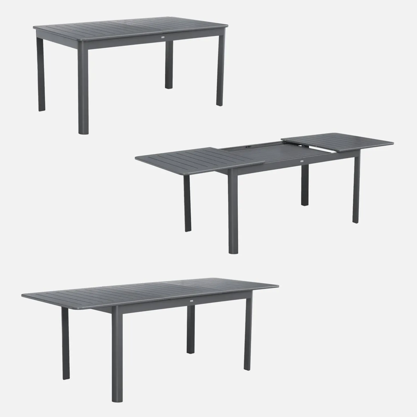 6-seater extendable aluminium garden table