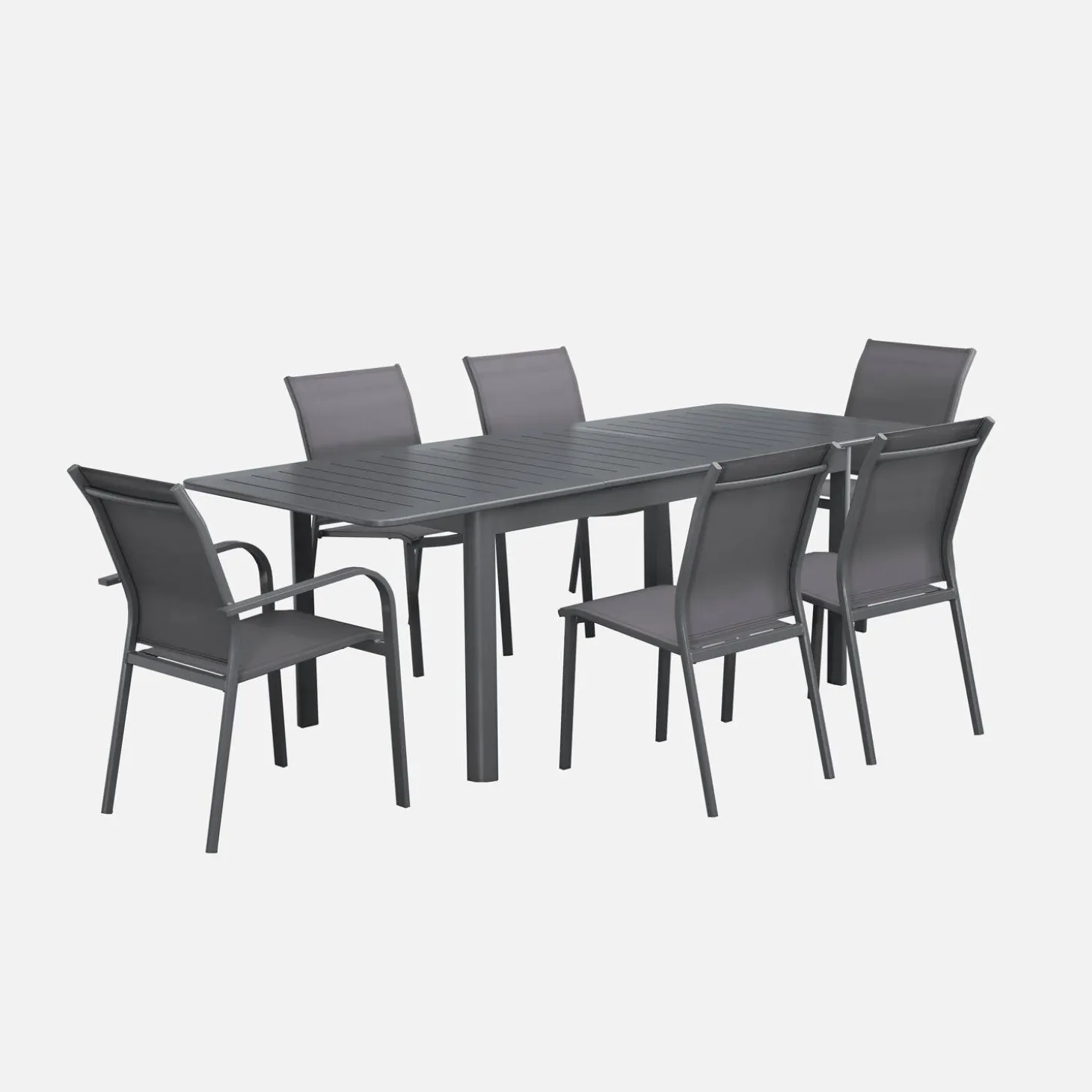 6-seater extendable aluminium garden table