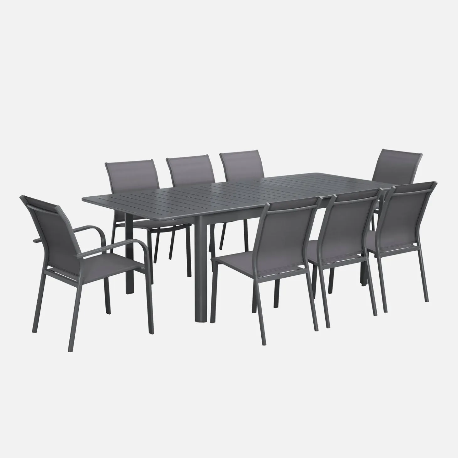 8-seater extendable aluminium garden table