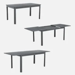 8-seater extendable aluminium garden table