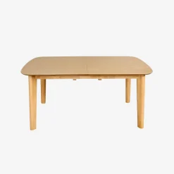 4-6 seater extendable rectangular dining table, oak and metal veneer