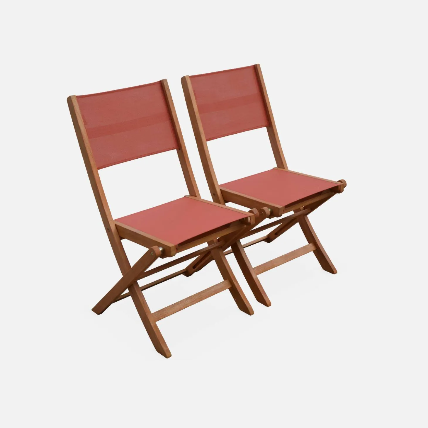 6-seater extendable wooden garden table with 6 textilene chairs
