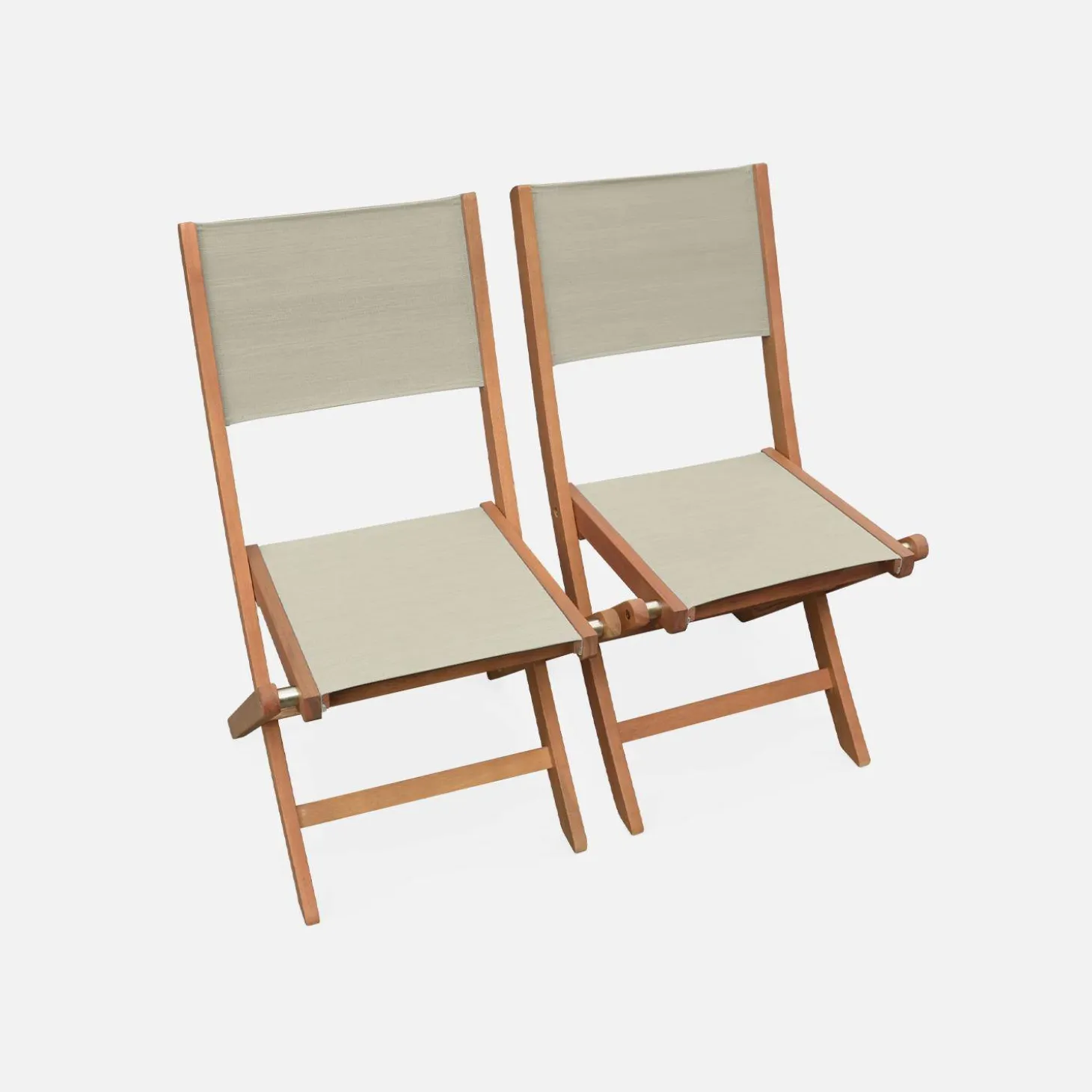 6-seater extendable wooden garden table with 6 textilene chairs
