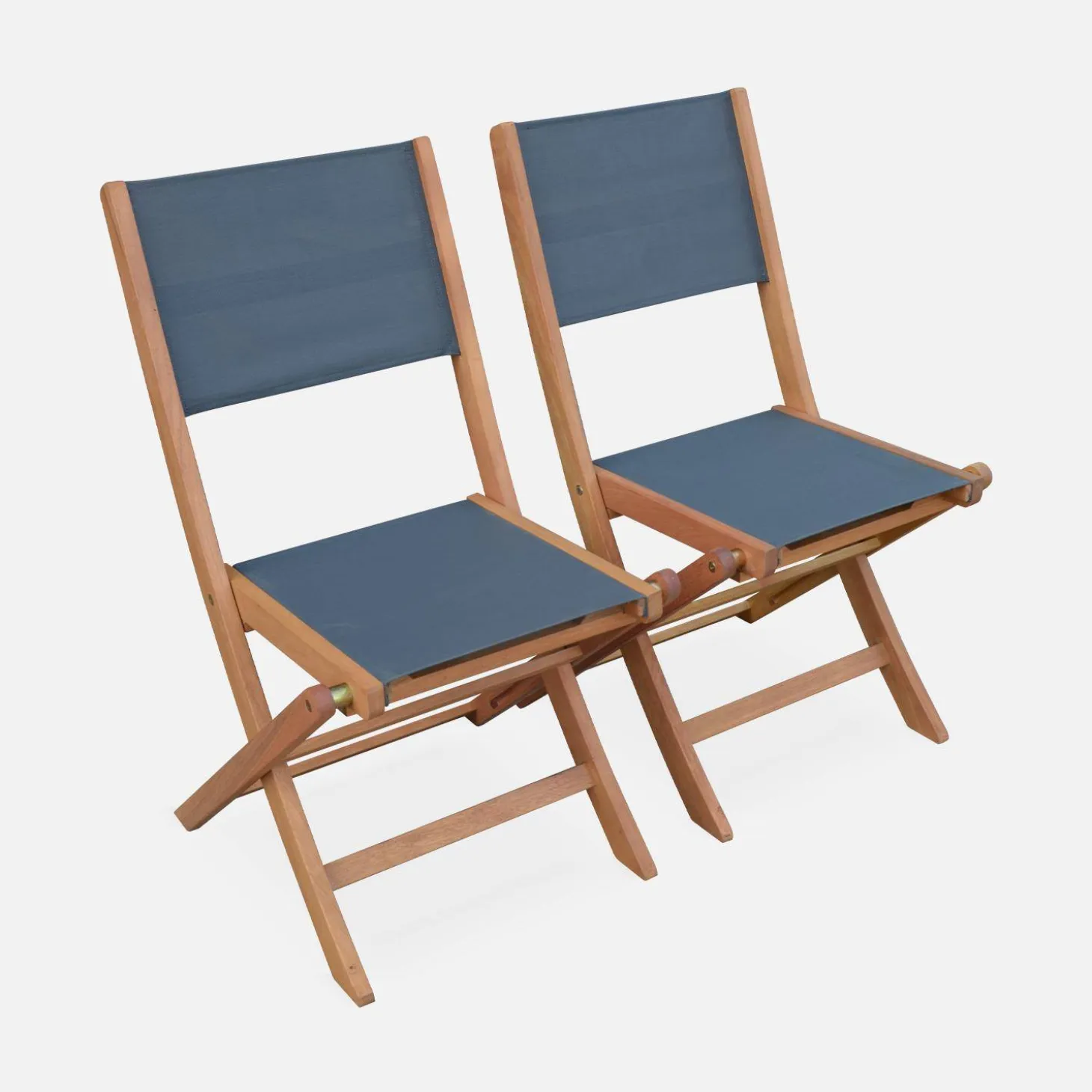6-seater extendable wooden garden table with 6 textilene chairs