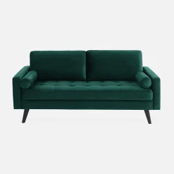 3-seater fabric sofa with vintage style