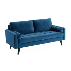 3-seater fabric sofa with vintage style