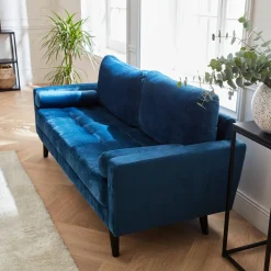 3-seater fabric sofa with vintage style