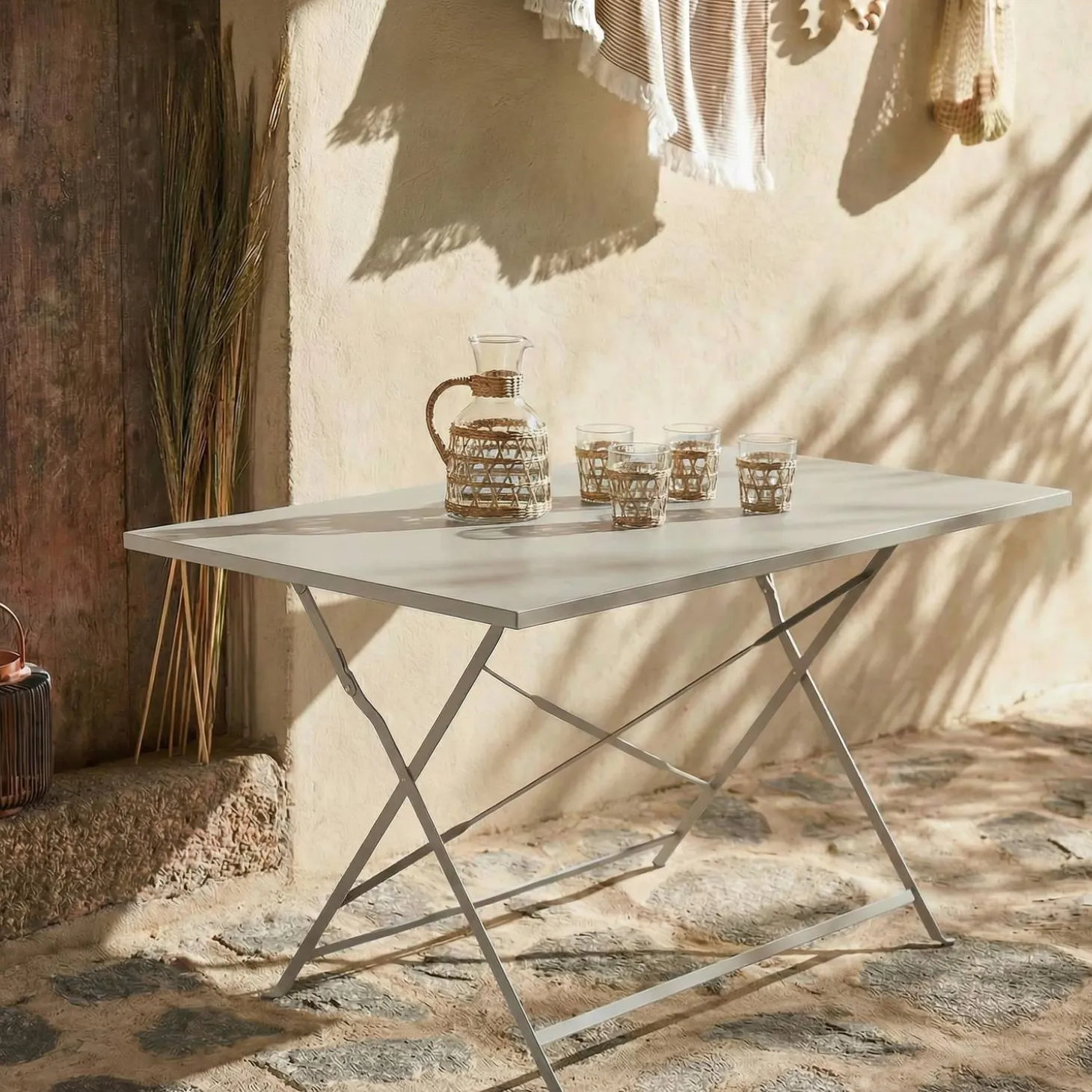 4-seater folding metal bistro garden table