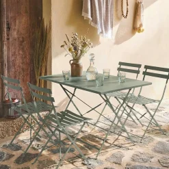 4-seater folding metal bistro garden table